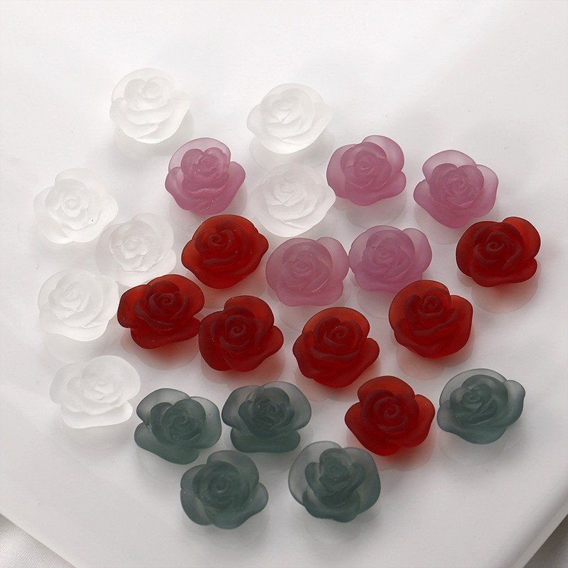 10db 3D matt francia virágok bájos dekorációk Nailart matt hideg hideg virágzó rózsa manikűr díszek Kiegészítők 15mm