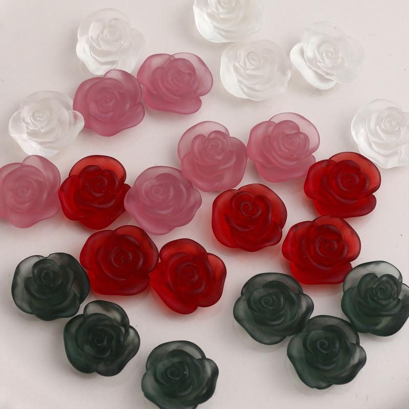 10db 3D matt francia virágok bájos dekorációk Nailart matt hideg hideg virágzó rózsa manikűr díszek Kiegészítők 15mm