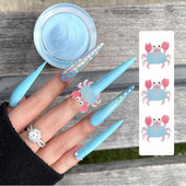 Brisk Friss Nyári Rák Mainikűr Díszek Óceán tenger Átlátszó Design Állati Királyrák Gyanta Dekoráció Nail Art Tool 24*27mm