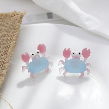 Brisk Fresh Summer Crab Manicure Ornaments Ocean Sea Transparent Design Animal King Crab Resin Decoration Nail Art Tool 24*27mm