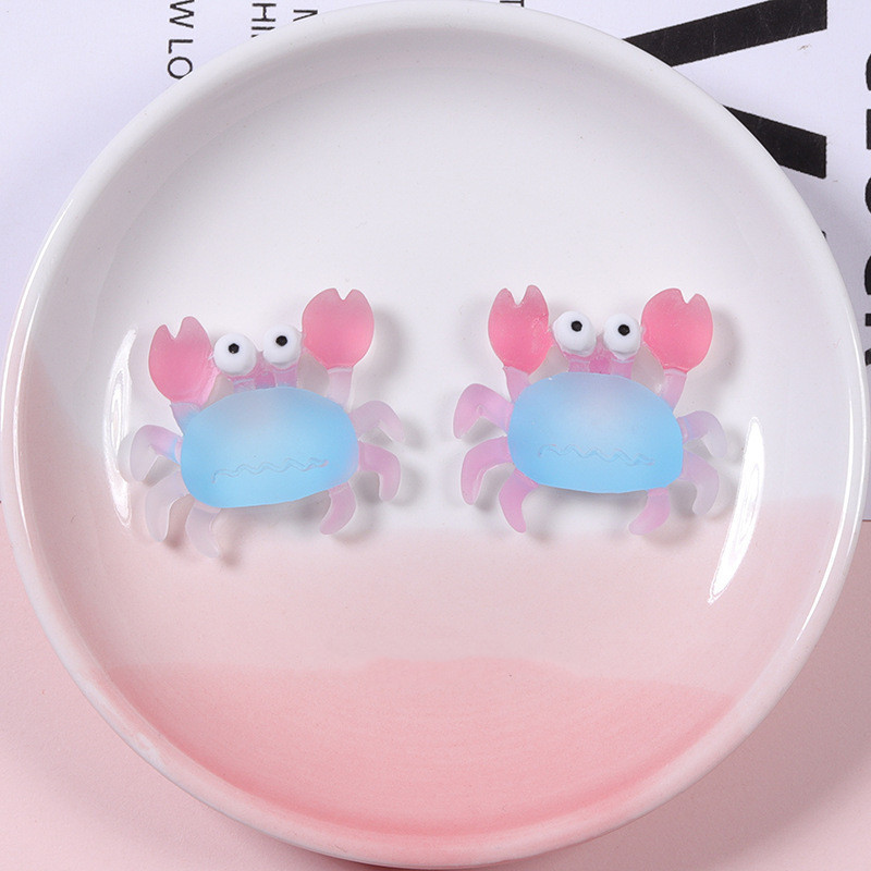 Brisk Friss Nyári Rák Mainikűr Díszek Óceán tenger Átlátszó Design Állati Királyrák Gyanta Dekoráció Nail Art Tool 24*27mm