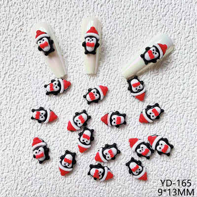 100 cs Božićni džepni medvjedi Nailart privjesci Lijepi pingvin Snjegović Božićni ukrasi Elk Jelen Darovi Nokti za drvce DIY dodaci od smole