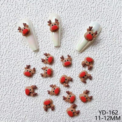 100 cs Božićni džepni medvjedi Nailart privjesci Lijepi pingvin Snjegović Božićni ukrasi Elk Jelen Darovi Nokti za drvce DIY dodaci od smole