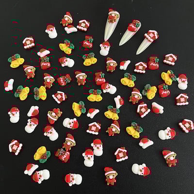 Božić: Djed Snjegović Ukrasi Zvono Dom Dijete Crveni Festival Dekori za nokte Akrilni vrhovi Božićni dodaci za manikuru