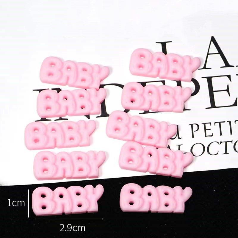 Cremă BEBE: Ins Celebrity Overstate Ornamente pentru unghii Sweety Honey Baby Cuvânt englezesc Ornament pentru decorare rășină Podoaba pentru unghii 2023