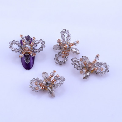 2022. Niche Vintage francuski leptir za ukrašavanje noktiju Kristalno prozirni ručno rađeni leptir s nitima od perli DIY ručni ukras za nokte