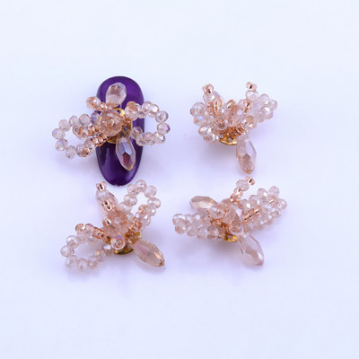 2022. Niche Vintage francuski leptir za ukrašavanje noktiju Kristalno prozirni ručno rađeni leptir s nitima od perli DIY ručni ukras za nokte