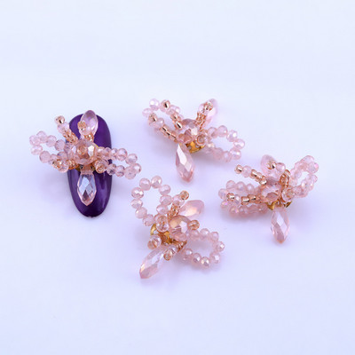 2022. Niche Vintage francuski leptir za ukrašavanje noktiju Kristalno prozirni ručno rađeni leptir s nitima od perli DIY ručni ukras za nokte