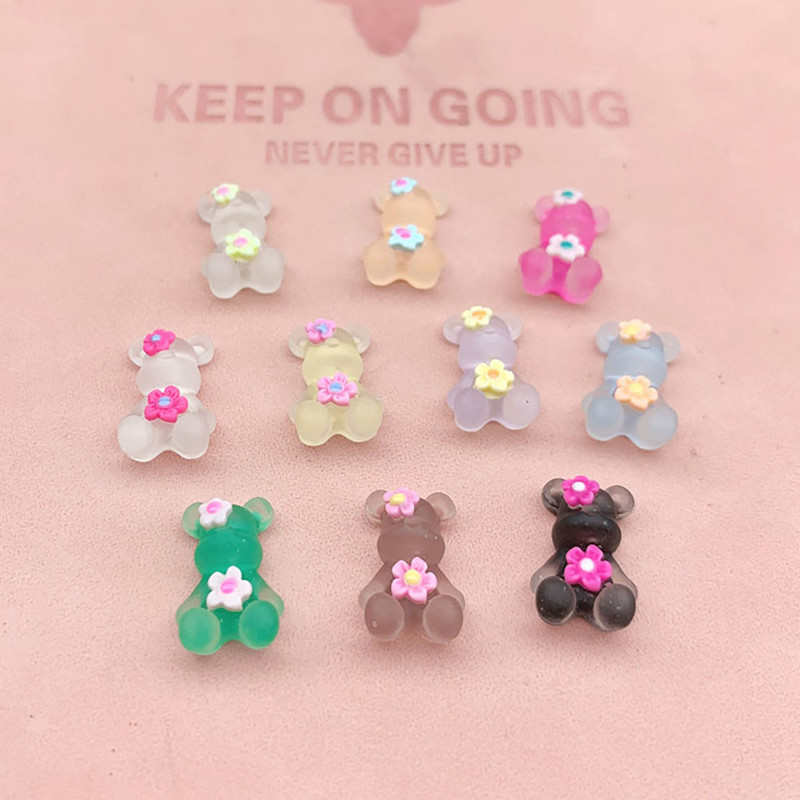 Good Bady: 30db (vegyes) Child Bear körömdísz „ülj le” Gloomy Cartoon Bear dekoráció barkácsolás körömgél hegyre kiegészítők 3D