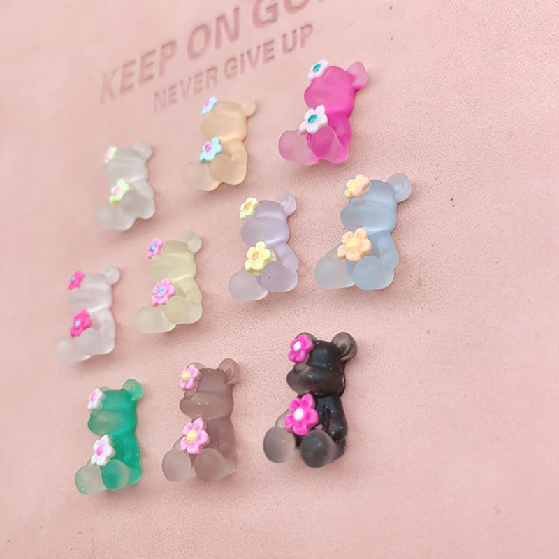 Good Bady: 30db (vegyes) Child Bear körömdísz „ülj le” Gloomy Cartoon Bear dekoráció barkácsolás körömgél hegyre kiegészítők 3D