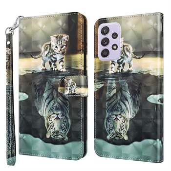 Калъф за телефон със слот за карта за Sony Xperia 1 5 10 ii iii 1ii 5ii 10iii 1iii 5iii Cute Cat Tiger Tree Wallet Stand Flip Coque D24G