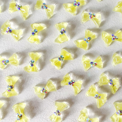 100 vnt Cool Summer Elf Jelly Clear Bow Knot Nagų pakabukai Symphony Mirksintis Elegantiškas peteliškės manikiūras puošia papuošalus nagų galiukų aksesuaras