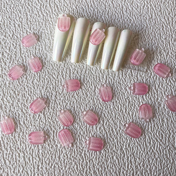 200 бр. Сладолед Поп Декорации за нокти Gradient Sakura Pink Childhood Kawaii Popsicle Resin Macaroon Nailarts Гел Аксесоари Направи си сам