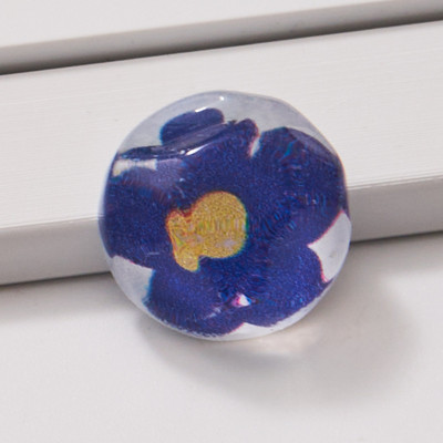 1980-as évek Vintage Flower Insider Konvex drágakövek Díszek köröm dekorokhoz Water Shadow Florets Resin Stones Körömcsúcsok Tartozékok 16mm