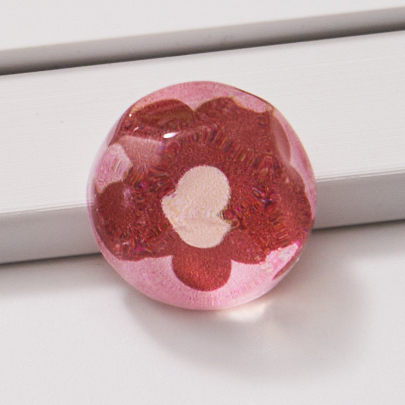 1980-as évek Vintage Flower Insider Konvex drágakövek Díszek köröm dekorokhoz Water Shadow Florets Resin Stones Körömcsúcsok Tartozékok 16mm