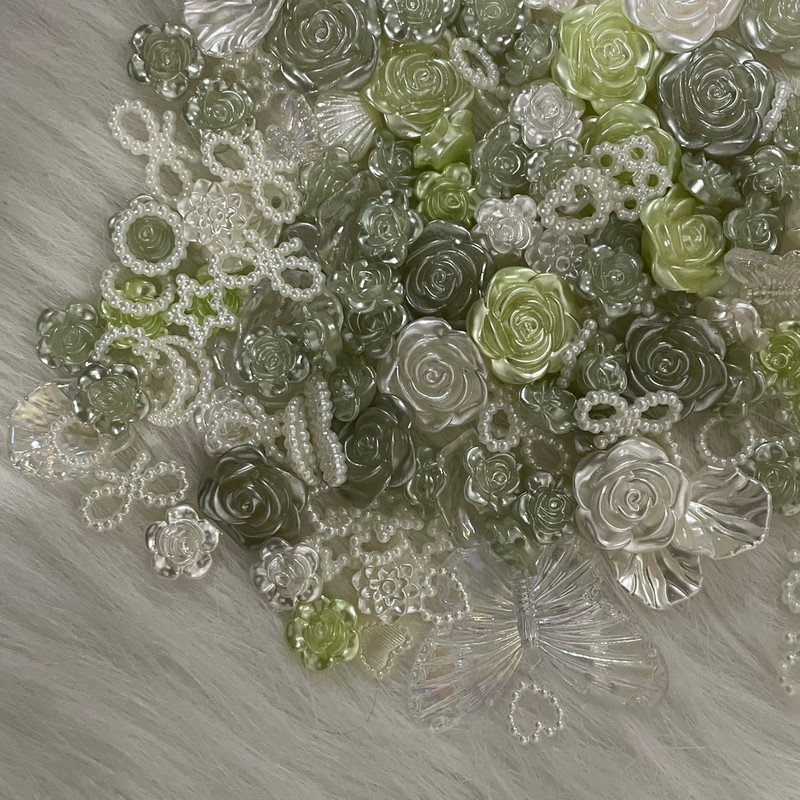 100db (Mix) Vintage Fekete Gyöngy csecsebecse Darkness Heart Floret Design Pillangó Bájos Dísz Gyanta körömvég Dekoráció Barkácsolás