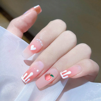 10 бр. Орнаменти за маникюр с медена праскова Shy Pink Girl Nails Fruit Resin Acrylic Embellishments Sweety Peach Nails Гелове Аксесоари