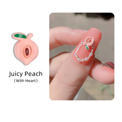 10 buc. Ornamente de manichiură cu miere de piersică, unghii pentru fetiță, roz timid, rășină de fructe, ornamente acrilice, accesorii pentru unghii dulce piersică.