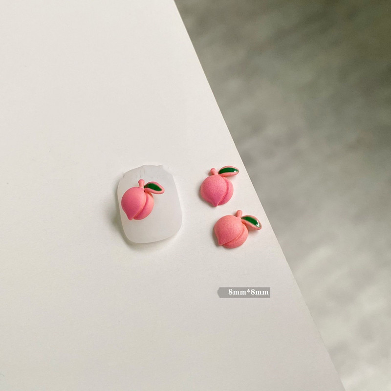 10 buc. Ornamente de manichiură cu miere de piersică, unghii pentru fetiță, roz timid, rășină de fructe, ornamente acrilice, accesorii pentru unghii dulce piersică.