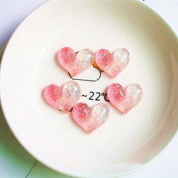Сърце на момиче: Градиент Блестящи декори за нокти Розови пайети, запълващи разкрасяване на сърце Плоски мигащи акрилни връхчета Аксесоар 3D