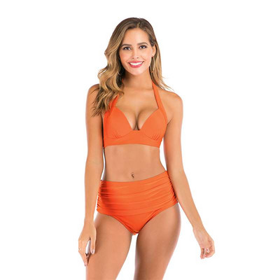 2022 női magas derekú nyakú hálós bikini fürdőruhák 3XL párnázott fürdőruha afrikai nyomtatott biquini két 2 részes fürdőruha