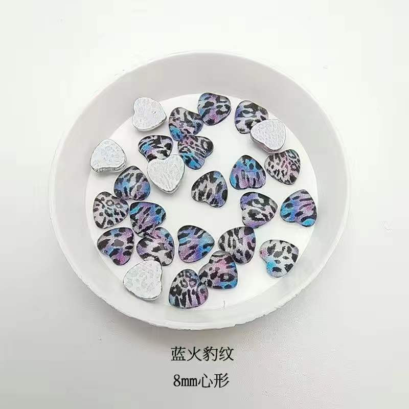 20db Damier szív köröm kő díszítő pezsgő Cheetach Zebra lapos hátú szívgyanta dekor monokróm kockás köröm strassz