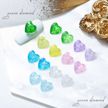 Crusher Snowflake: Niche Macaroon Pink Heart Crystal Snow Glass Diamond Faceted Summer Rainbow Rhinestone Nail Art Jewel Gems 3D