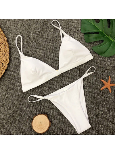 Nové sexy vystužené brazílske bikiny pre ženy, plavky, dámske plavky, dvojdielne bikiny, sada, pevné plavky, plavky pre ženy V64