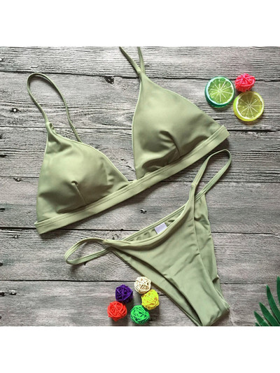 Nové sexy vystužené brazílske bikiny pre ženy, plavky, dámske plavky, dvojdielne bikiny, sada, pevné plavky, plavky pre ženy V64