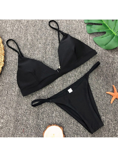 Nové sexy vystužené brazílske bikiny pre ženy, plavky, dámske plavky, dvojdielne bikiny, sada, pevné plavky, plavky pre ženy V64