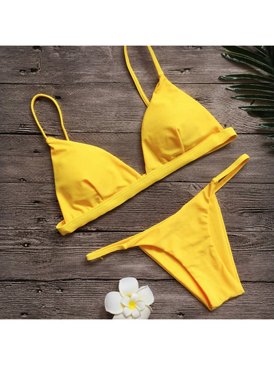 Nové sexy vystužené brazílske bikiny pre ženy, plavky, dámske plavky, dvojdielne bikiny, sada, pevné plavky, plavky pre ženy V64