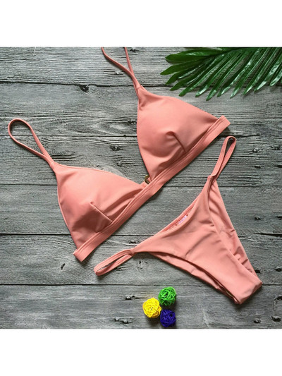 Nové sexy vystužené brazílske bikiny pre ženy, plavky, dámske plavky, dvojdielne bikiny, sada, pevné plavky, plavky pre ženy V64