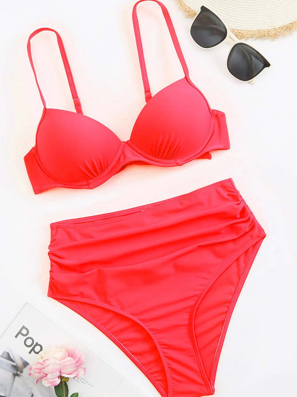 2022 Bikini Push Up kupaći kostim Ženski kupaći kostim visoke elastičnosti Dvodijelni komplet bikinija XL Crveni Ljeto