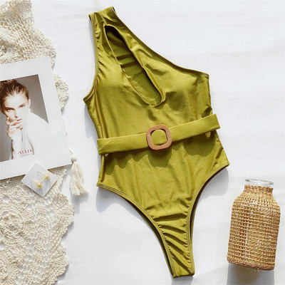 2022 Νέο Sexy One Shoulder Printed One Piece Μαγιό Γυναικεία μαγιό Γυναικεία Monokini Μαγιό Μαγιό Lady V2034