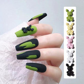 Kawaii igračka Zec Dekoracije za nokte Isprekidane linije Ukrasi Lak u spreju Metalni šarm Manikura Ukrasite mat ružičaste zečeve šarme za nokte