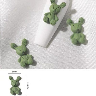 Kawaii igračka Zec Dekoracije za nokte Isprekidane linije Ukrasi Lak u spreju Metalni šarm Manikura Ukrasite mat ružičaste zečeve šarme za nokte