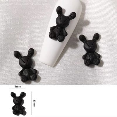 Kawaii igračka Zec Dekoracije za nokte Isprekidane linije Ukrasi Lak u spreju Metalni šarm Manikura Ukrasite mat ružičaste zečeve šarme za nokte