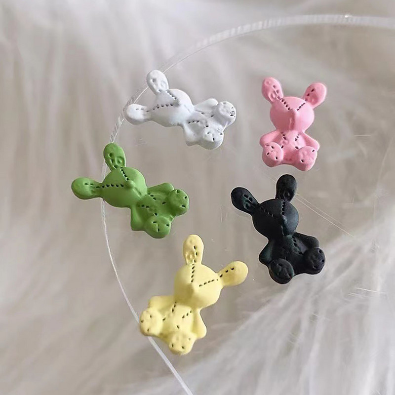 Kawaii igračka Zec Dekoracije za nokte Isprekidane linije Ukrasi Lak u spreju Metalni šarm Manikura Ukrasite mat ružičaste zečeve šarme za nokte