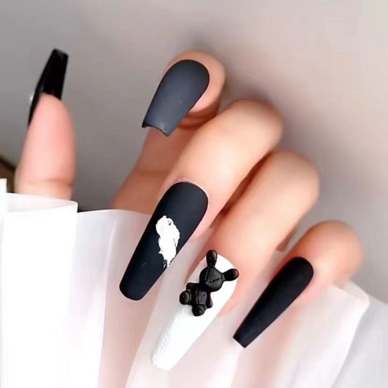 Kawaii igračka Zec Dekoracije za nokte Isprekidane linije Ukrasi Lak u spreju Metalni šarm Manikura Ukrasite mat ružičaste zečeve šarme za nokte