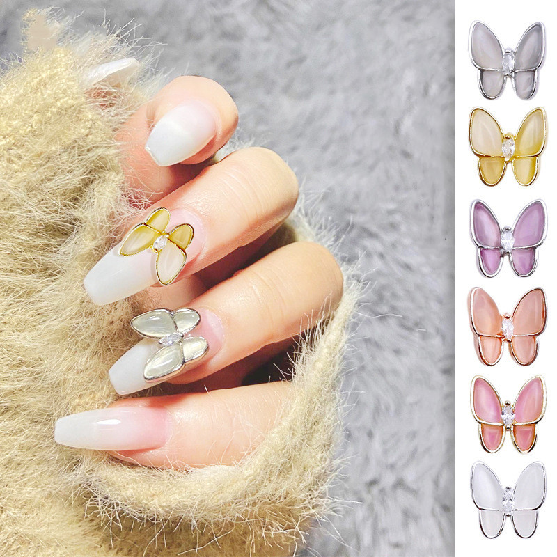 50 lotova Japanski leptir, kristali, legura, šarm za nokte, vještački dijamant, staklo, manikura, leptir, metalni dragulj za ukrašavanje noktiju 3