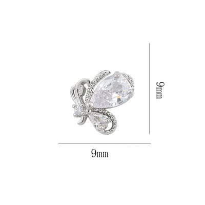 10db Fairytale Butterfly Crystal Nail Allure cirkon ékszer fehér, rózsaszín, piros pillangók Image Luxury Charms körömgyémántok 9mm