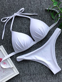 2022 Halter Bra Cup Bikini Σέξι μαγιό Γυναικείο Λευκό Γυναικεία Push up Σετ μπικίνι Brazilian μαγιό Bandeau μαγιό
