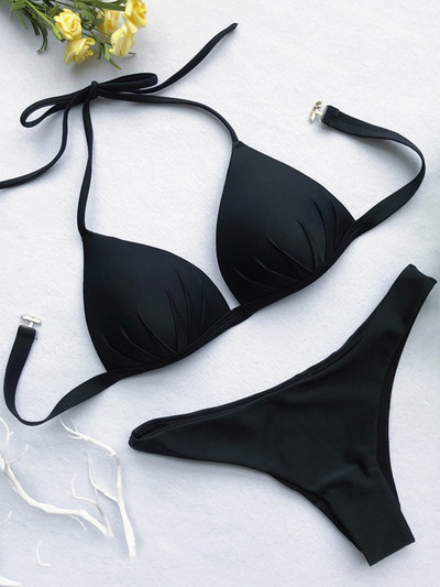 2022 Halter Bra Cup Bikini Σέξι μαγιό Γυναικείο Λευκό Γυναικεία Push up Σετ μπικίνι Brazilian μαγιό Bandeau μαγιό