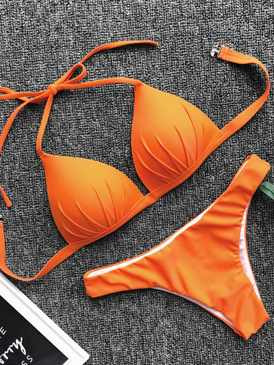 2022 Halter Bra Cup Bikini Σέξι μαγιό Γυναικείο Λευκό Γυναικεία Push up Σετ μπικίνι Brazilian μαγιό Bandeau μαγιό
