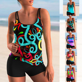 Dámske plážové oblečenie, plávanie, viacfarebné letné tankiny, monokini, plavky, plavky, dvojdielne bikiny, plavky, dámske veľkosti S-5XL