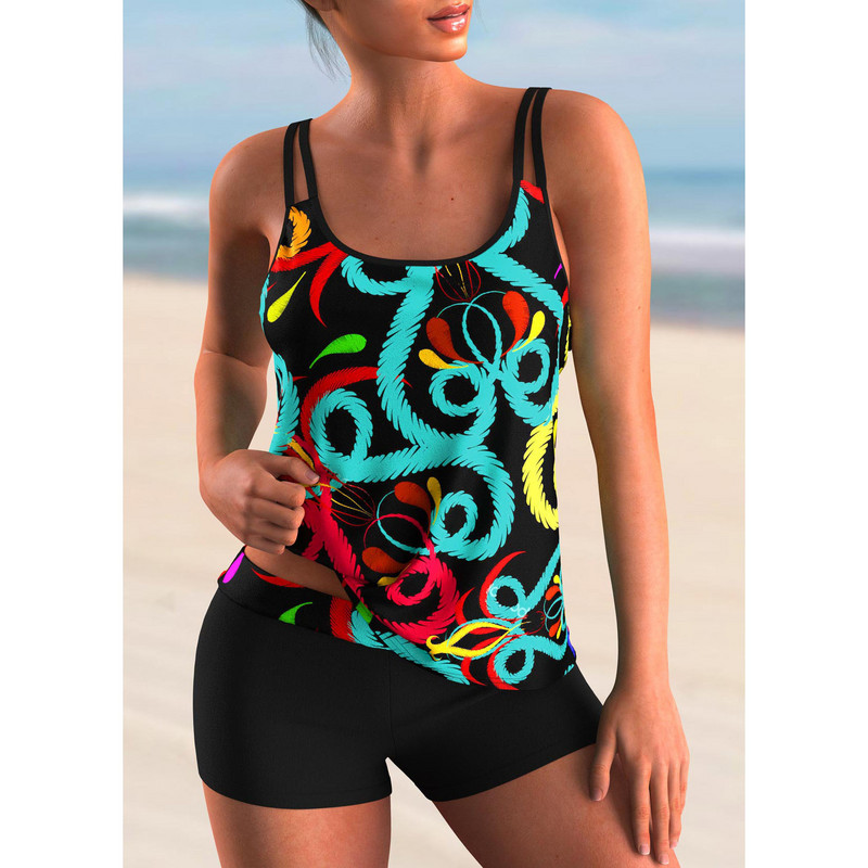 Dámske plážové oblečenie, plávanie, viacfarebné letné tankiny, monokini, plavky, plavky, dvojdielne bikiny, plavky, dámske veľkosti S-5XL