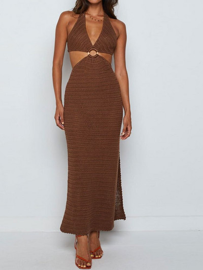 S - XL heklana pletena duboka V podijeljena tunika bez leđa Prekrivači za plažu Haljina za plažu Odjeća za plažu Ženska ženska V4014