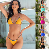 2022. Seksi bikini kupaći kostimi s volanima s printom Ženski kupaći kostimi Modni kompleti bikinija visokog struka Ljetni Push Up kupaći kostim