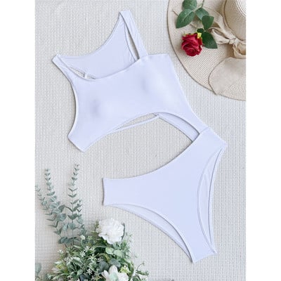 Új szexi aszimmetrikus, hasra kivágott női fürdőruha egyrészes női fürdőruha, magas kivágású, párnázott fürdőruha, női fürdőruha V4017