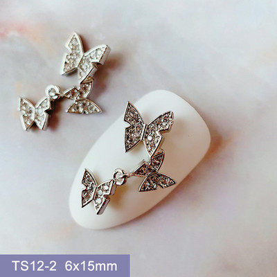 10 komada Kawaii Leptir Legura Cirkon Kristali Umetni kamenčići Nakit Dijelovi za ukrašavanje noktiju Ukrasi Dodaci za nokte Privjesci Pribor